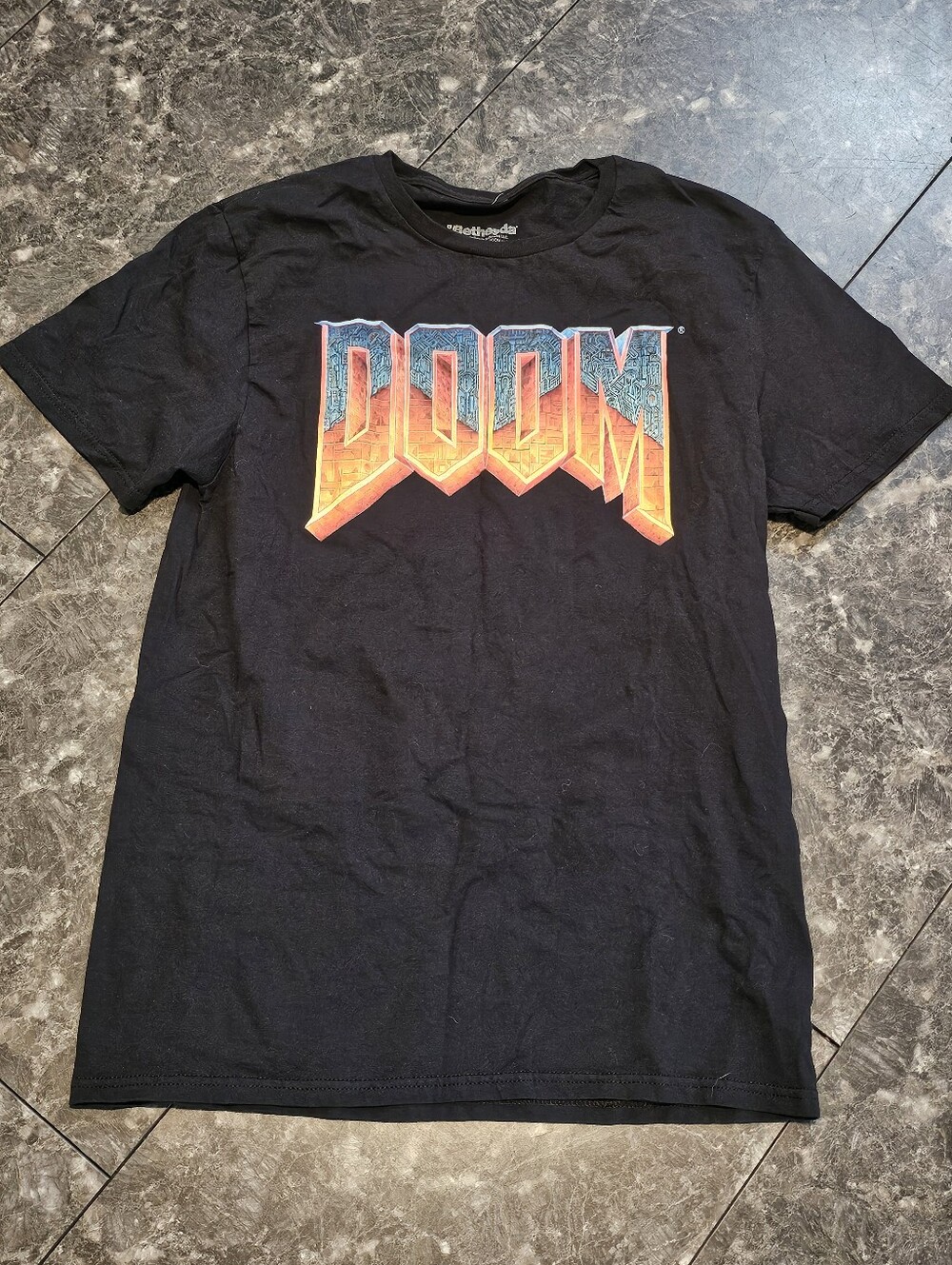 Rare Doom Classic Logo T-Shirt Official Bethesda Promo Item 2016 Medium Crisp